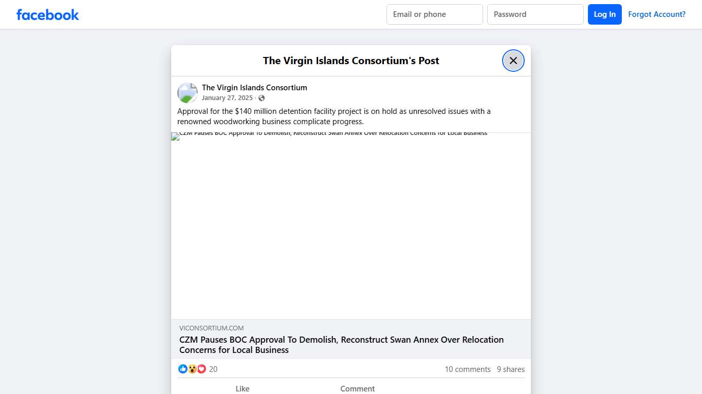 Approval for the $140... - The Virgin Islands Consortium Facebook