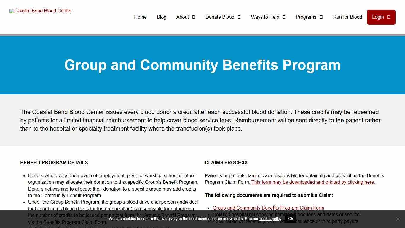 Group and Community Benefits Program - Coastal Bend Blood Center